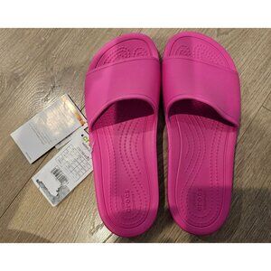Crocs Womens Kadee Slide Sandals Bright Pink Size 6 NWT Slides Colorful Comfy